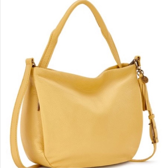 The Sak Collective Sunlight Yellow Leather Tassel Shoulder Bag Crossbody Hobo - Picture 15 of 15